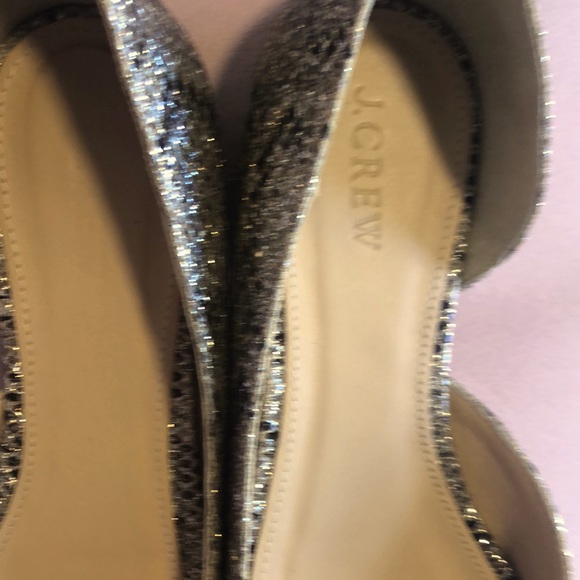 J Crew Gold Glitter Pointy Toe Flats - Picture 9 of 9